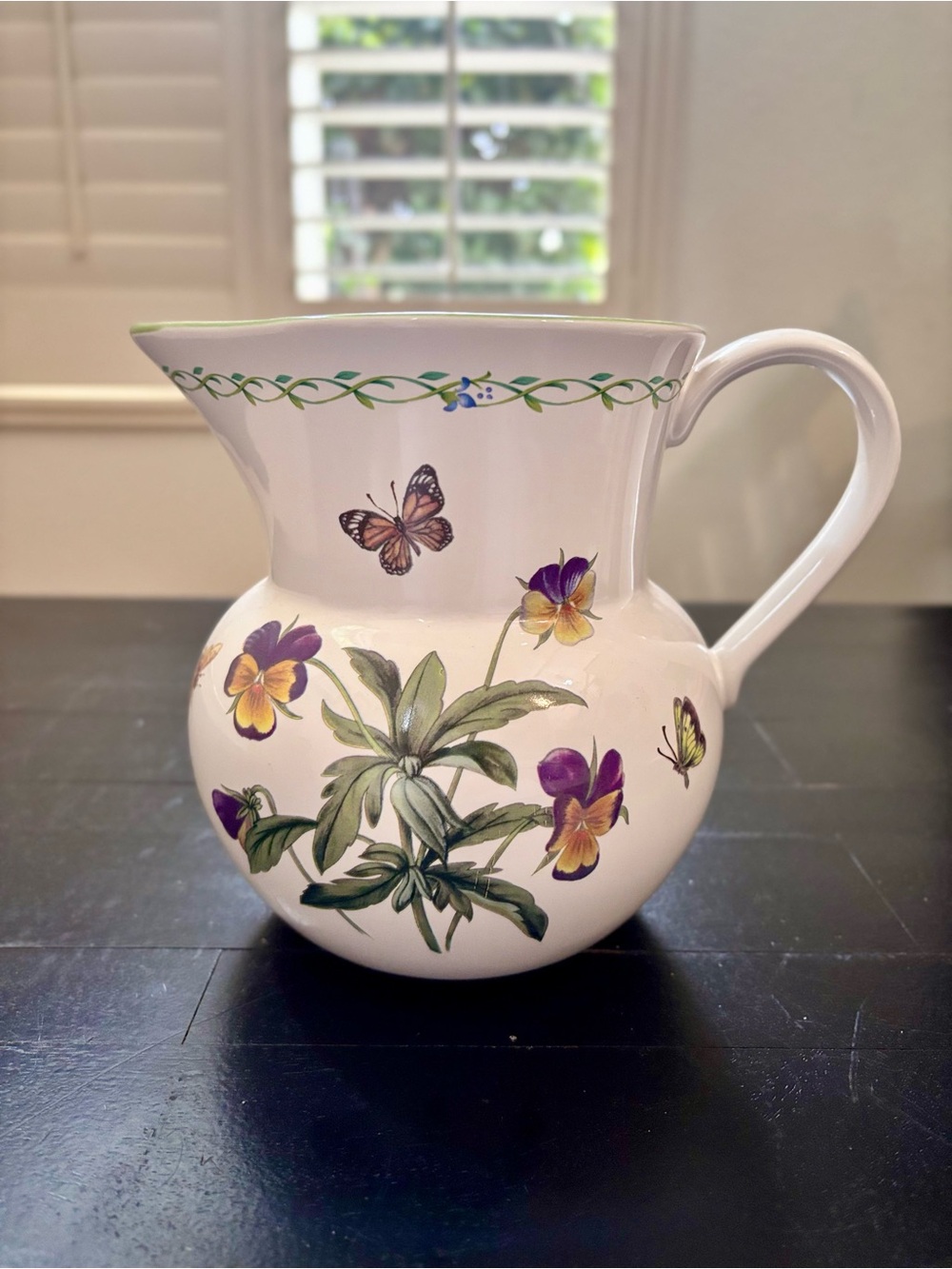Studio Nova GARDEN BLOOM Pitcher Y2372 Spring Flower Butterflies Bees